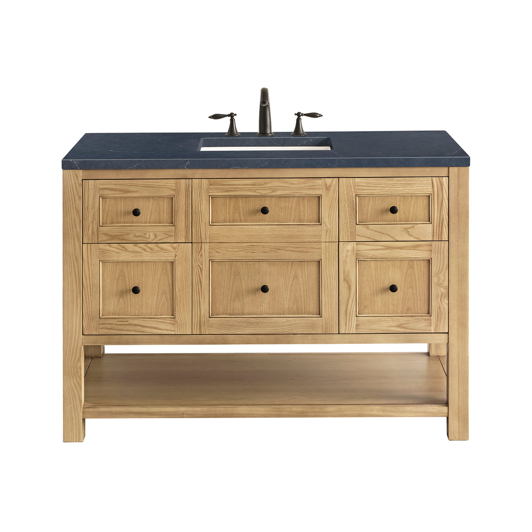Breckenridge 48" Single Vanity, Light Natural Oak w/ 3 CM Charcoal Soapstone Top