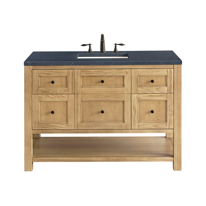 Breckenridge 48" Single Vanity, Light Natural Oak w/ 3 CM Charcoal Soapstone Top