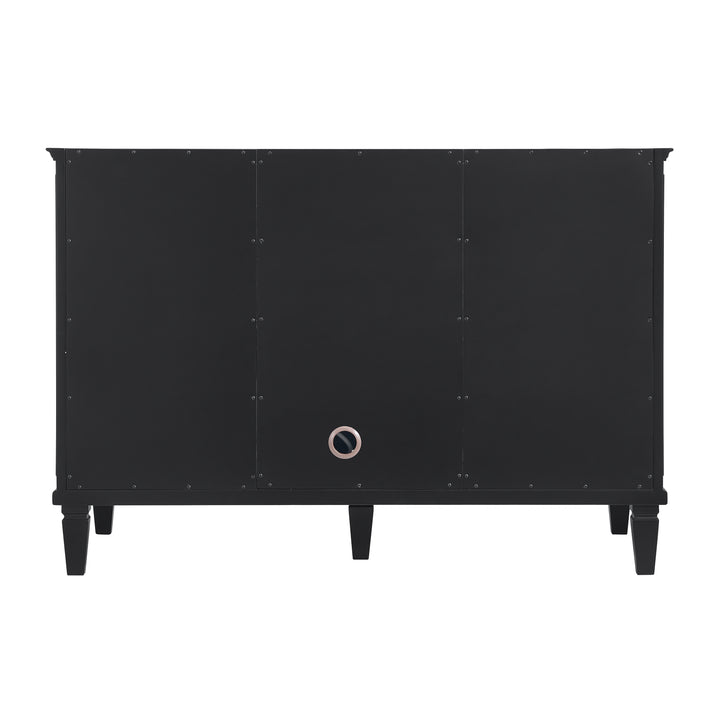 Lorelai 48" Single Vanity, Black Onyx w/ 3 CM Victorian Silver Silestone Top