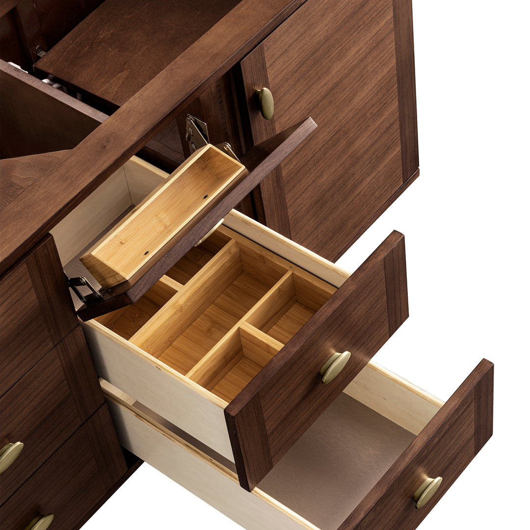 Amberly 60" Double Vanity Cabinet, Mid-Century Walnut