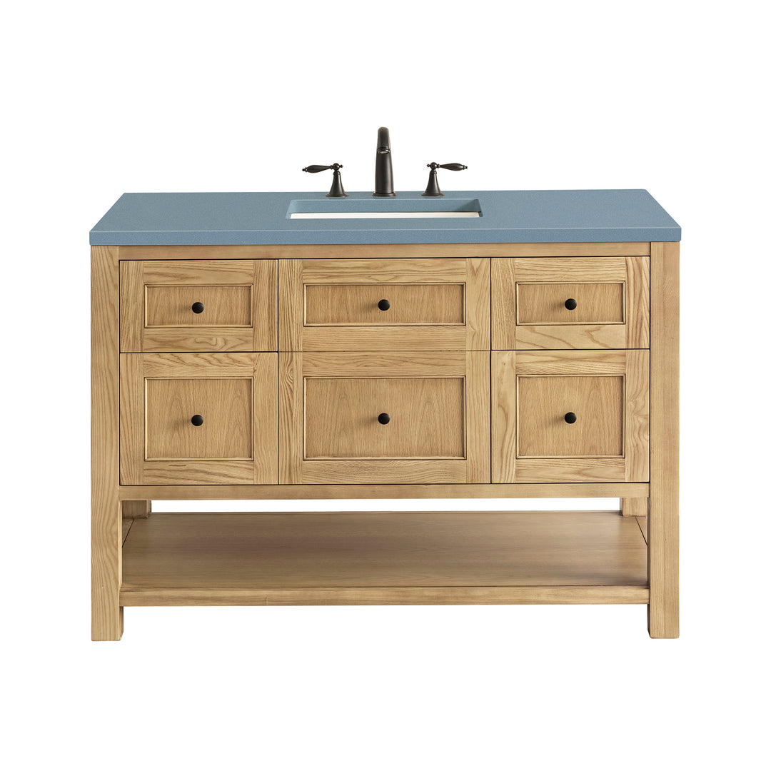 Breckenridge 48" Single Vanity, Light Natural Oak w/ 3 CM Cala Blue Top