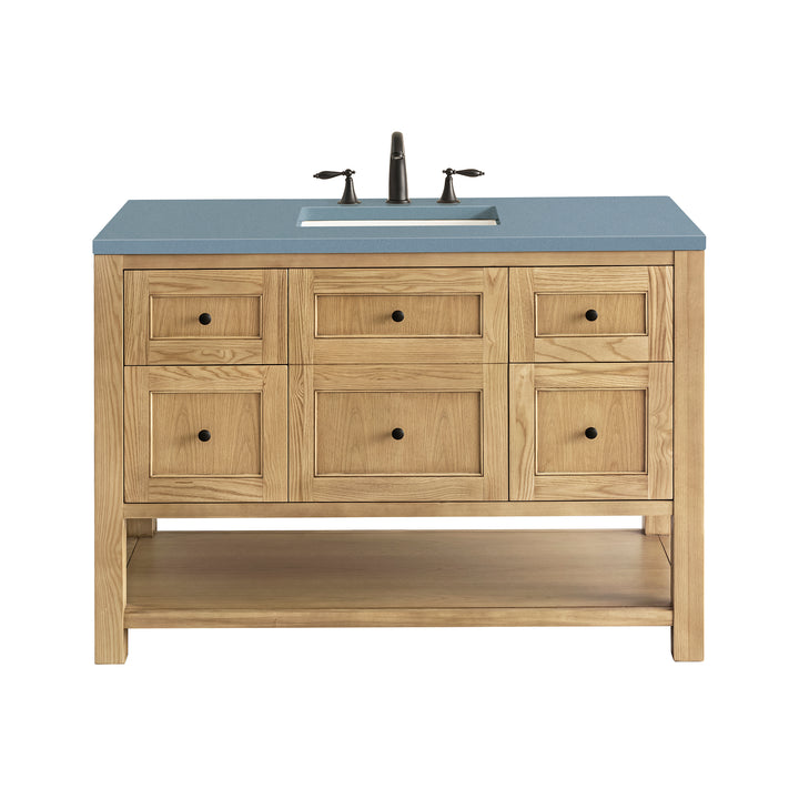 Breckenridge 48" Single Vanity, Light Natural Oak w/ 3 CM Cala Blue Top