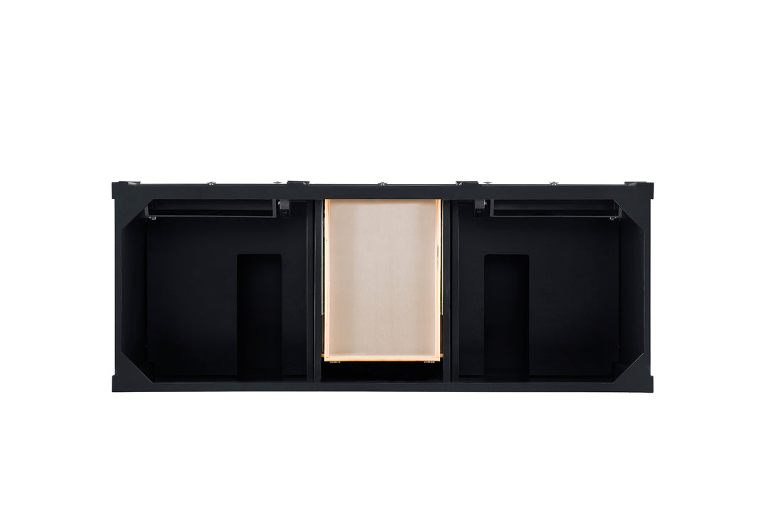 Brittany 60" Double Vanity, Black Onyx w/ 3 CM Eternal Jasmine Pearl Silestone Top w/FreePower Wireless Charger