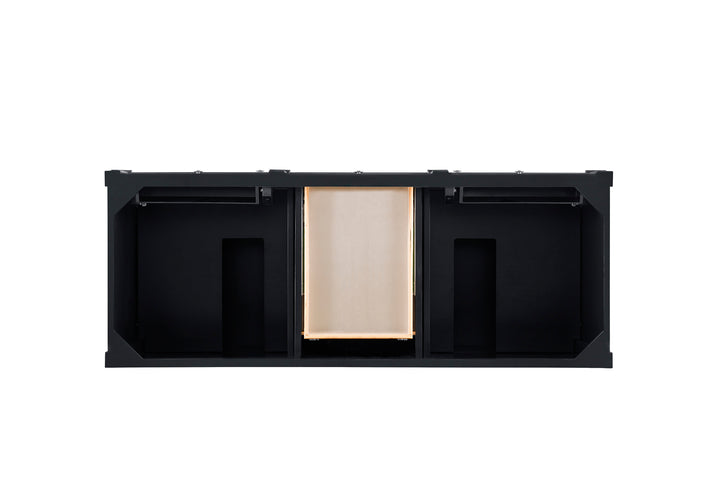 Brittany 60" Double Vanity, Black Onyx w/ 3 CM Ethereal Noctis Silestone Top w/FreePower Wireless Charger