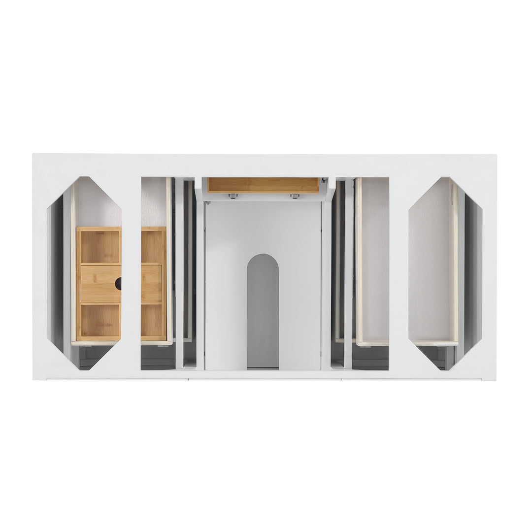 Lorelai 48" Single Vanity, Bright White w/ 3 CM Charcoal Soapstone Silestone Top