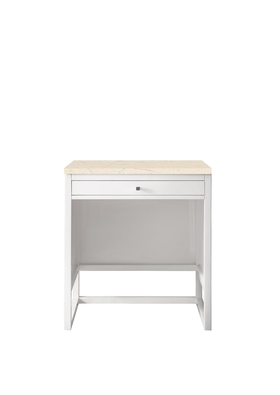 Athens 30" Countertop Unit, Glossy White w/ 3 CM Eternal Marfil Top