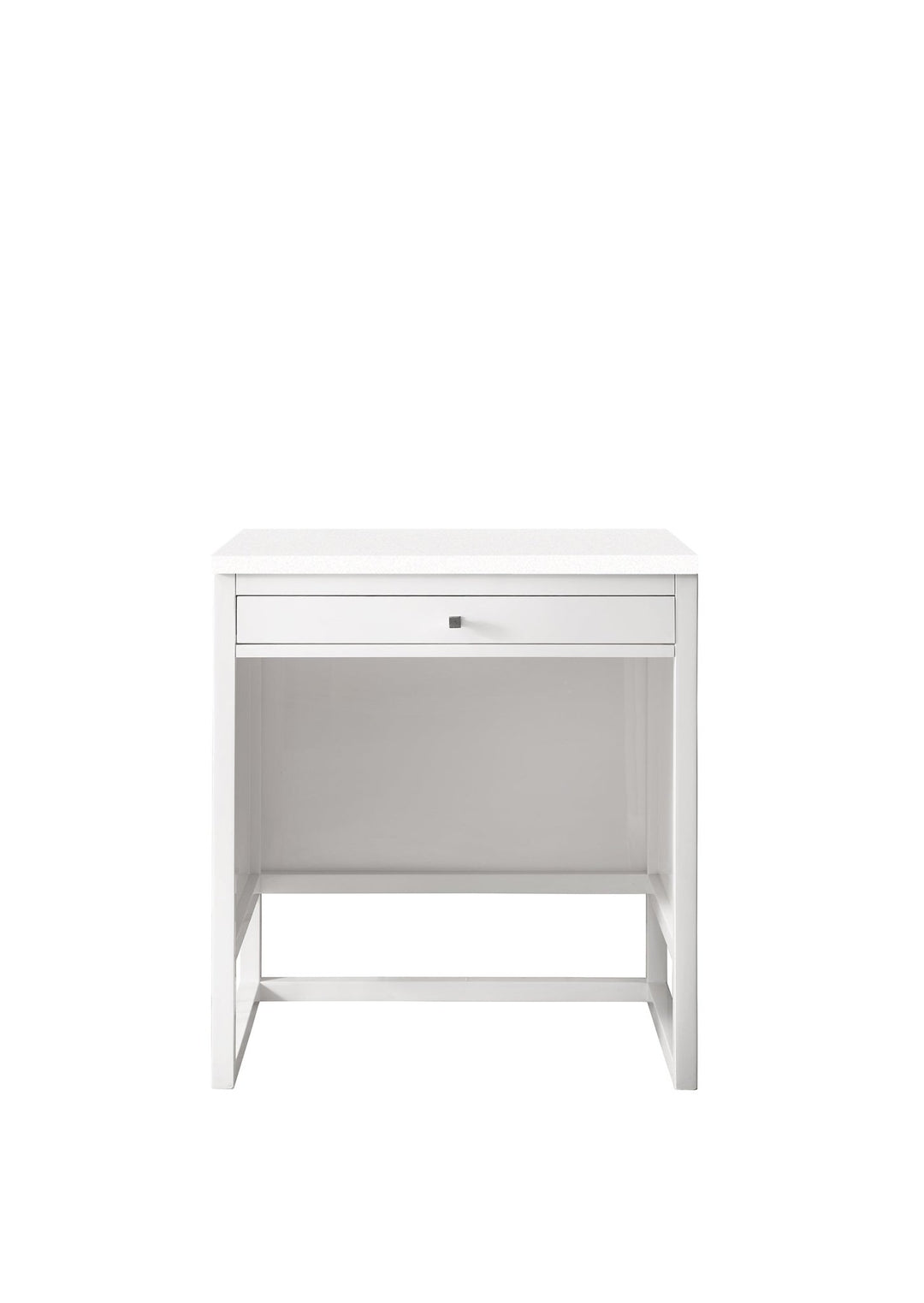 Athens 30" Countertop Unit, Glossy White w/ 3 CM White Zeus Silestone Top