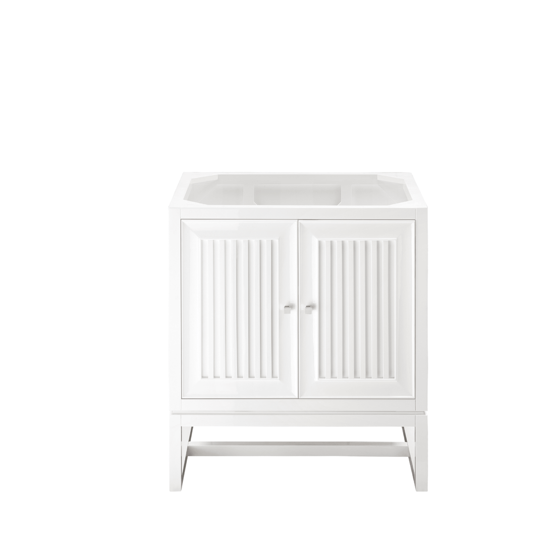 Athens 30" Single Vanity Cabinet, Glossy White