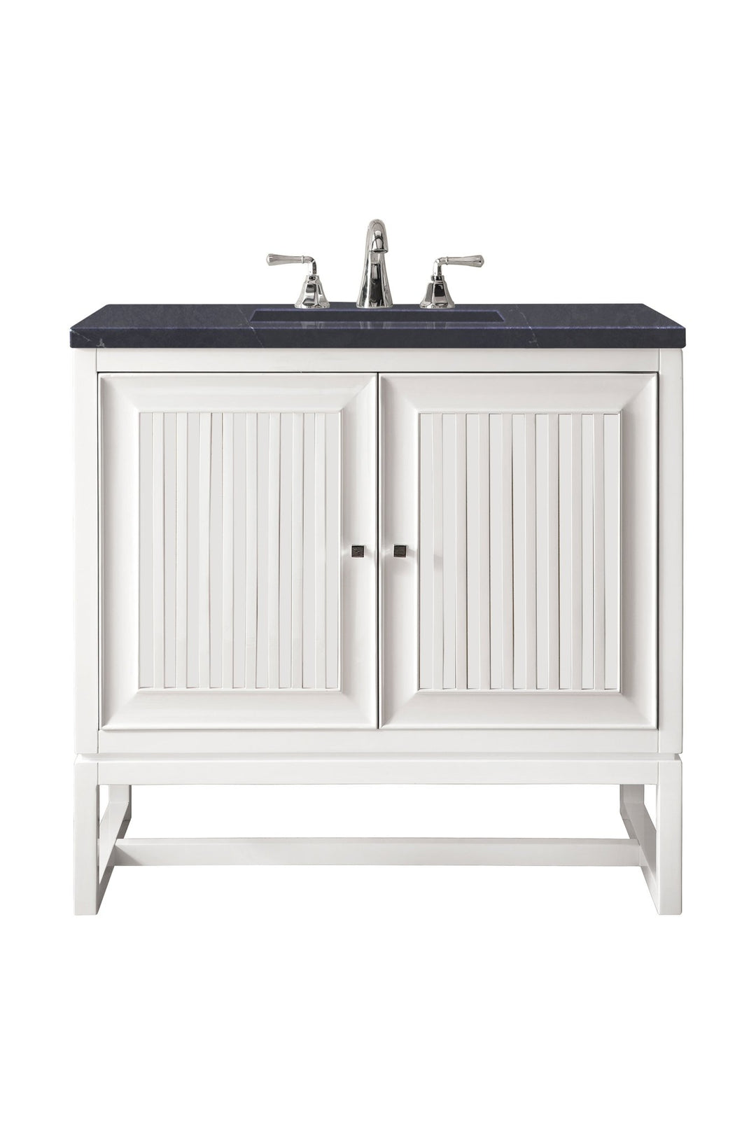 Athens 30" Single Vanity, Glossy White w/ 3 CM Charcoal Soapstone Silestone Top