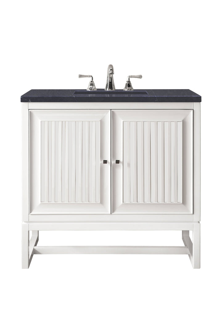Athens 30" Single Vanity, Glossy White w/ 3 CM Charcoal Soapstone Silestone Top