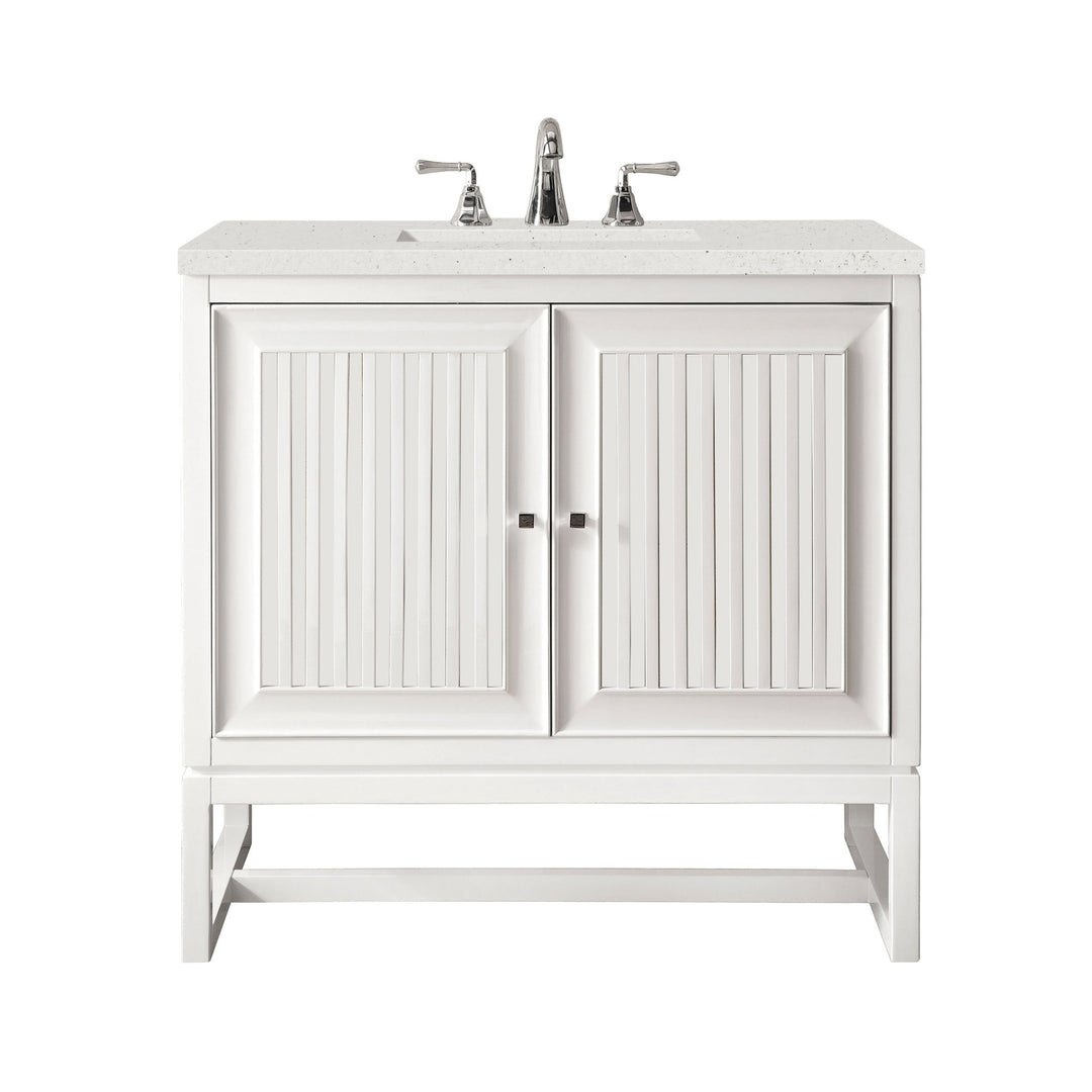 Athens 30" Single Vanity, Glossy White w/ 3 CM Lime Delight Silestone Top