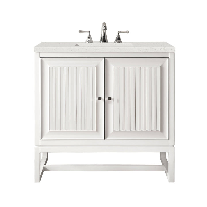 Athens 30" Single Vanity, Glossy White w/ 3 CM Lime Delight Silestone Top