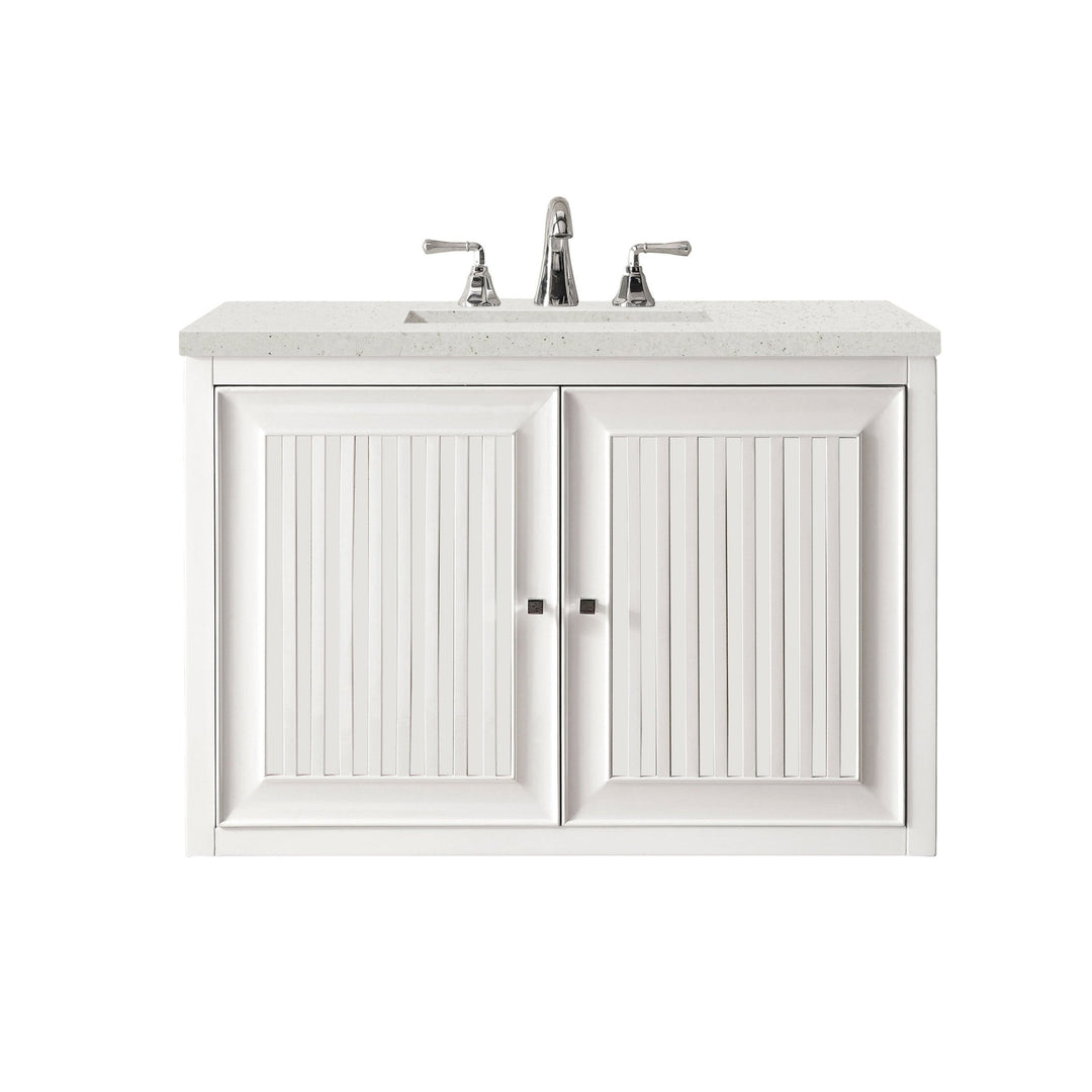 Athens 30" Single Vanity, Glossy White w/ 3 CM Lime Delight Silestone Top