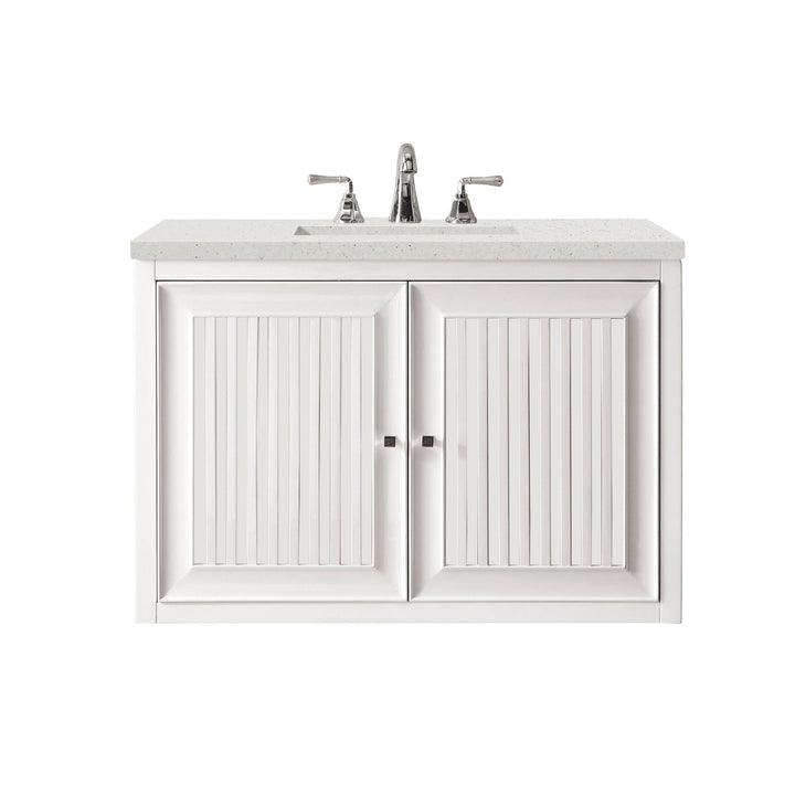 Athens 30" Single Vanity, Glossy White w/ 3 CM Lime Delight Silestone Top
