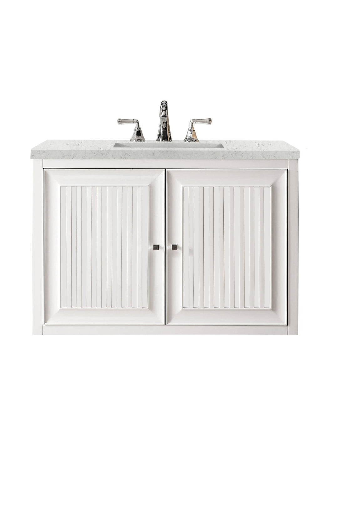 Athens 36" Single Vanity, Glossy White w/ 3 CM Eternal Jasmine Pearl Silestone Top