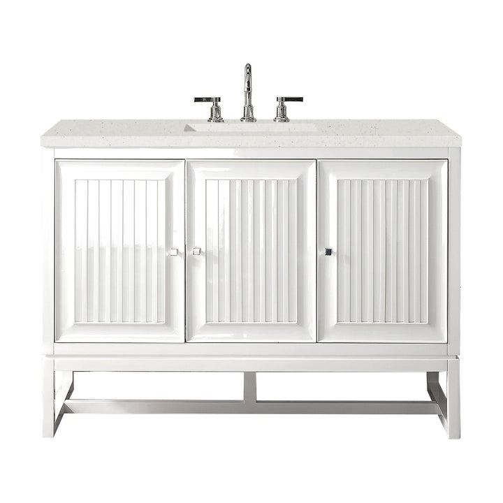 Athens 48" Single Vanity, Glossy White w/ 3 CM Lime Delight Silestone Top