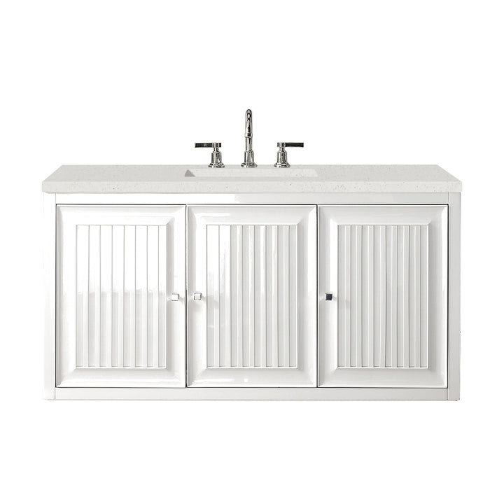Athens 48" Single Vanity, Glossy White w/ 3 CM Lime Delight Silestone Top