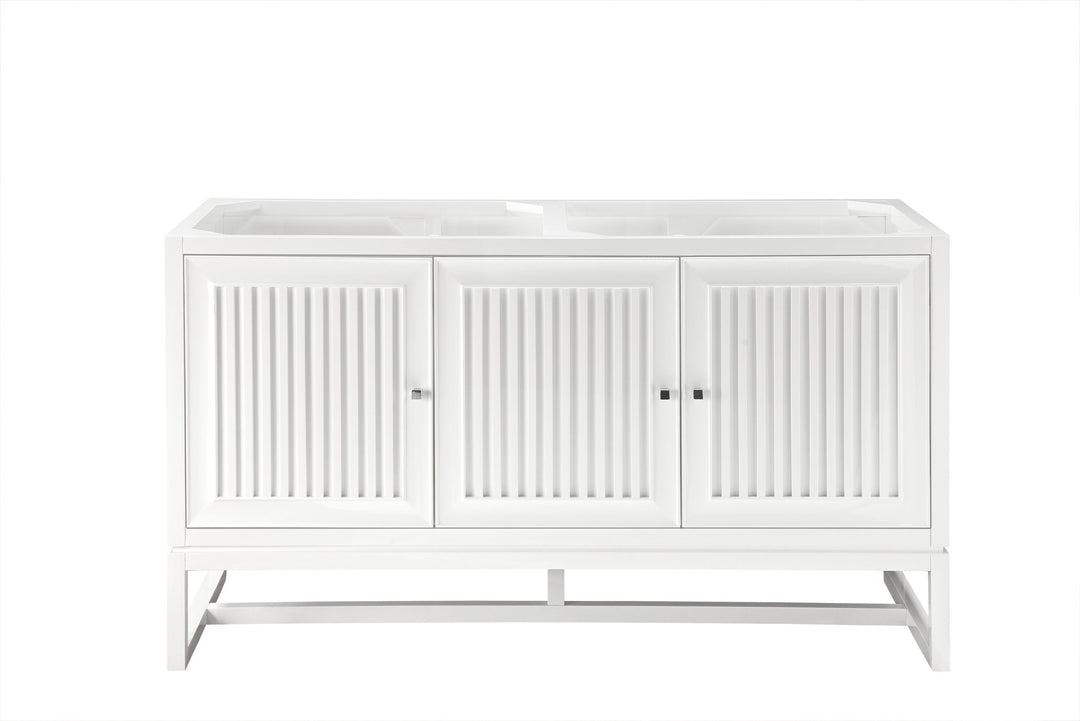 Athens 60" Double Vanity Cabinet, Glossy White