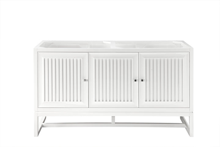 Athens 60" Double Vanity Cabinet, Glossy White