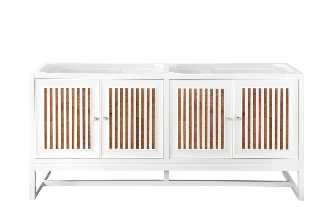 Athens 72" Double Vanity Cabinet, Glossy White
