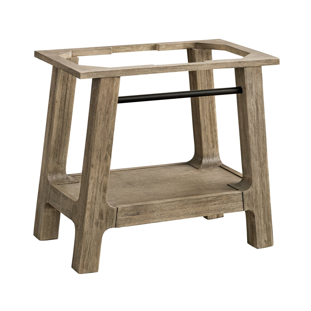 Auburn 31.5" Single Sink Console, Weathered Timber w/ Glossy White Mineral Composite Stone Top