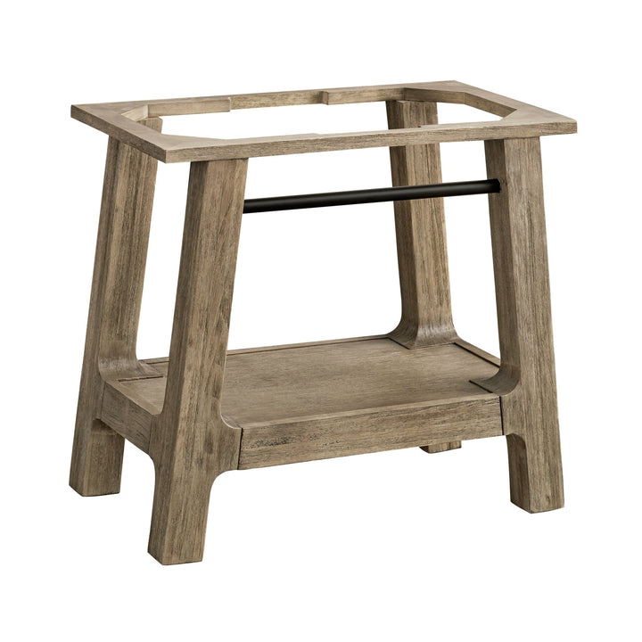 Auburn 31.5" Single Sink Console, Weathered Timber w/ Glossy White Mineral Composite Stone Top