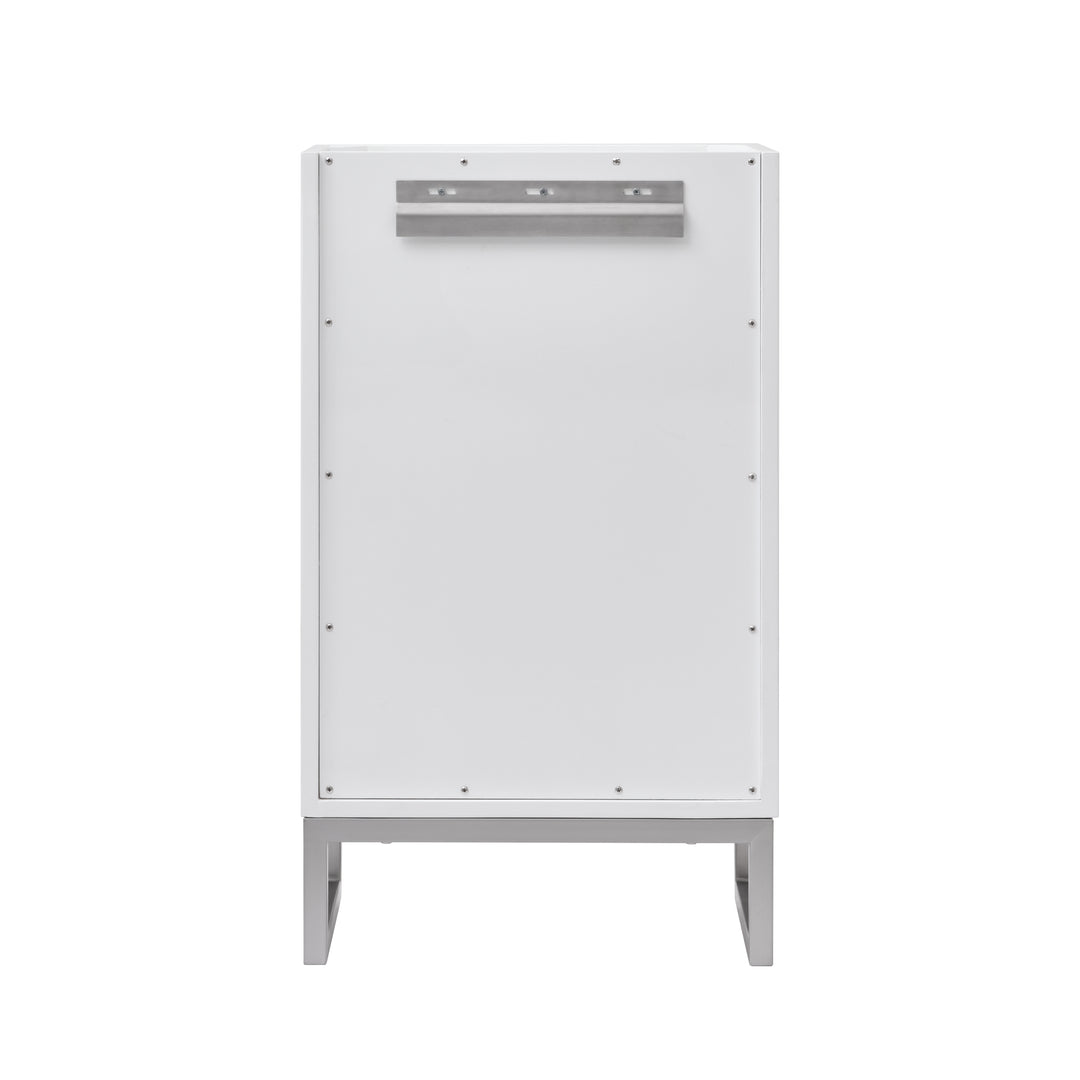 Chianti 20" Single Cabinet, Glossy White, Brushed Nickel