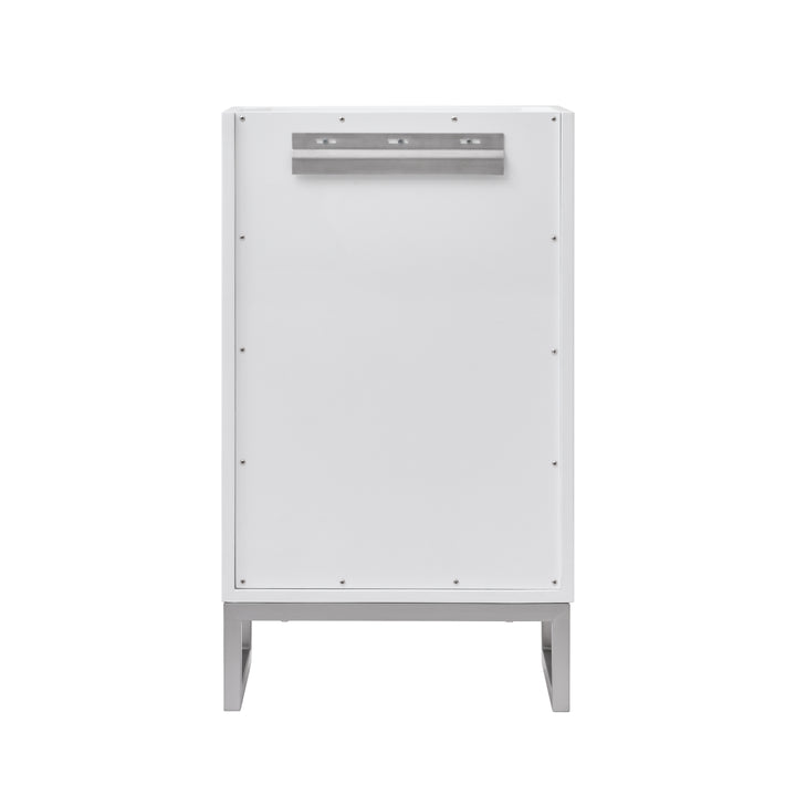 Chianti 20" Single Cabinet, Glossy White, Brushed Nickel