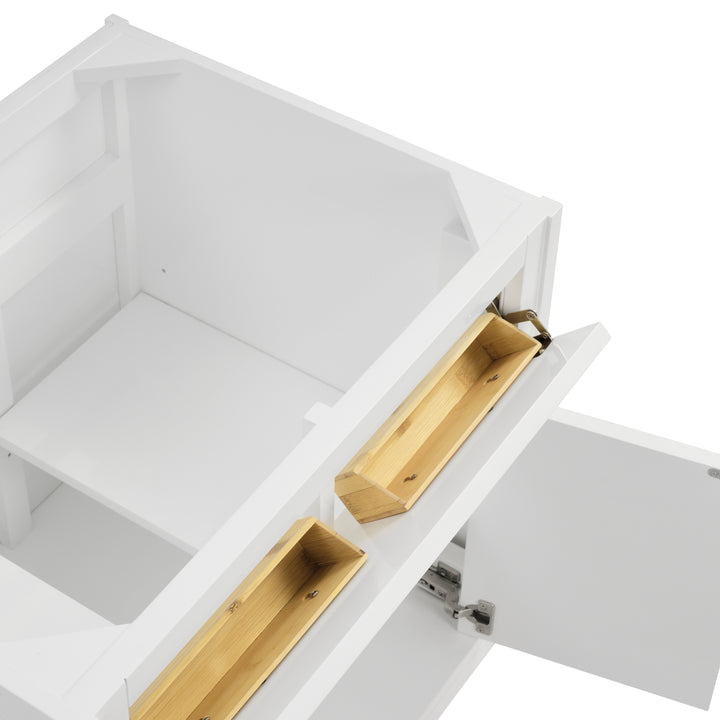 Chicago 30" Single Vanity, Glossy White, w/ 3 CM Ethereal Noctis Silestone® Top