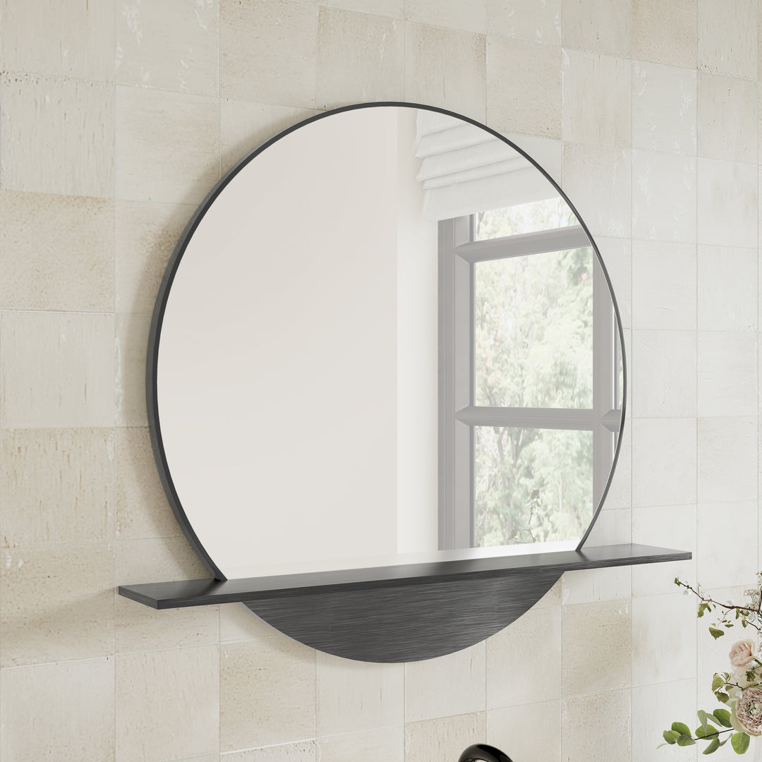 Platform 24" Mirror, Modern Iron