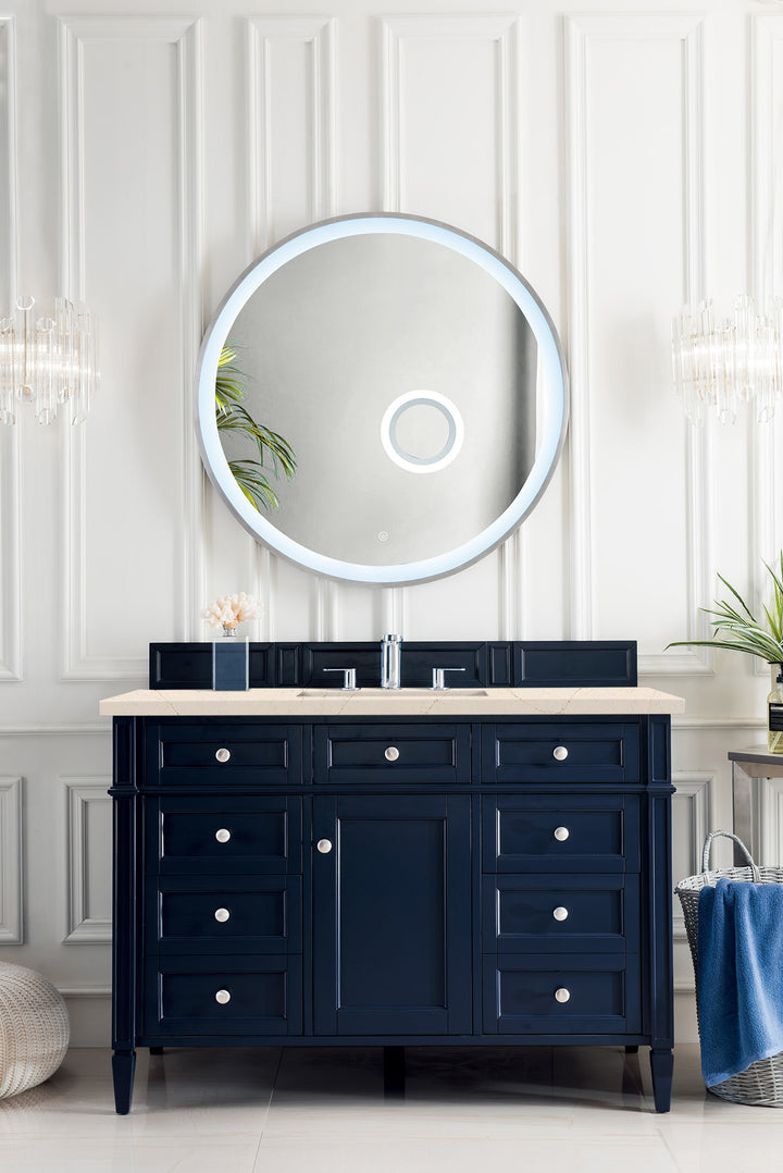 Brittany 48" Single Vanity, Victory Blue w/ 3 CM Eternal Marfil Silestone Top