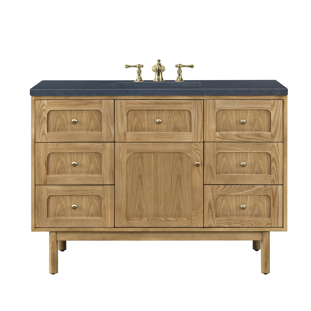 Laurent 48" Single Vanity, Light Natural Oak w/ 3 CM Charcoal Soapstone Top