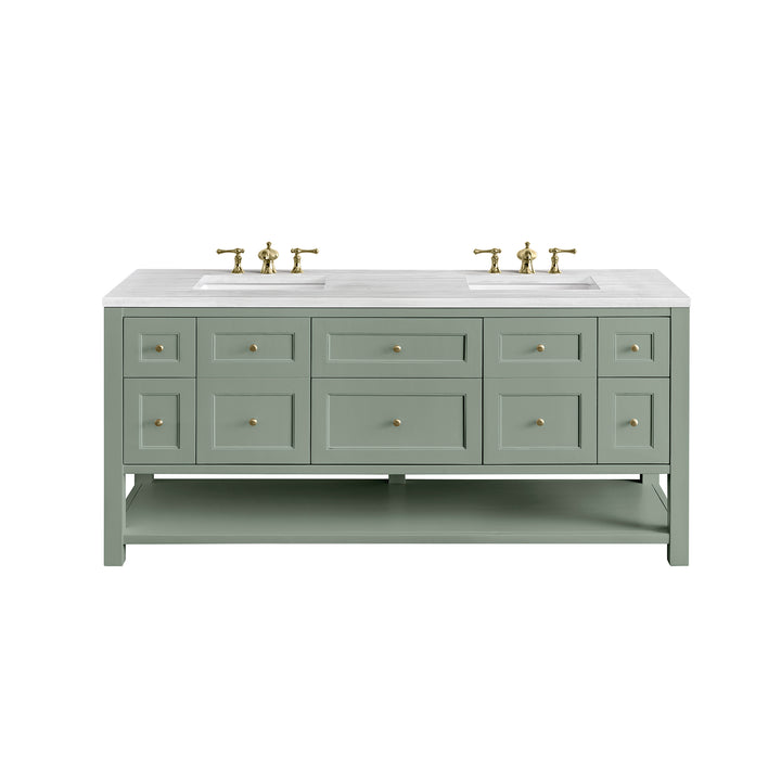 Breckenridge 72" Double Vanity, Smokey Celadon w/ 3 CM Arctic Fall Top