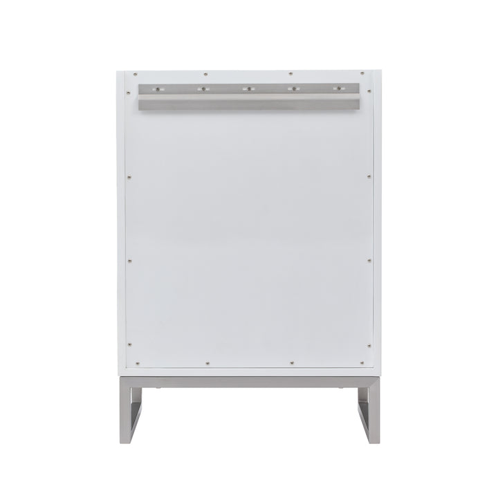 Chianti 24" Single Cabinet, Glossy White, Brushed Nickel