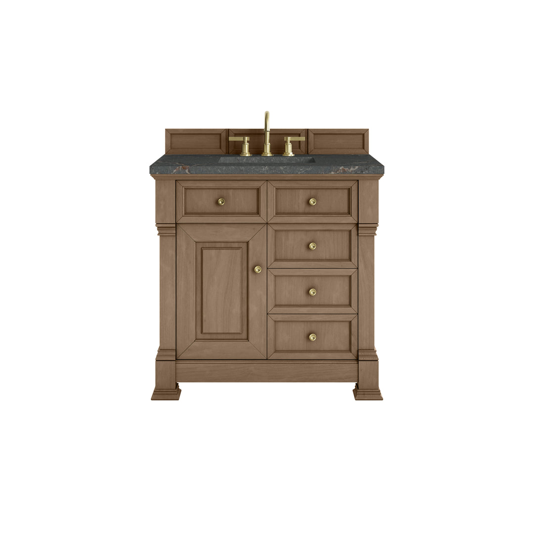Brookfield 36" Single Vanity, Pecan w/ 3 CM Parisien Bleu Silestone®  Top
