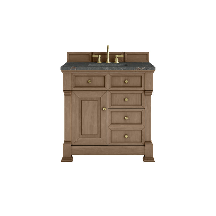 Brookfield 36" Single Vanity, Pecan w/ 3 CM Parisien Bleu Silestone®  Top