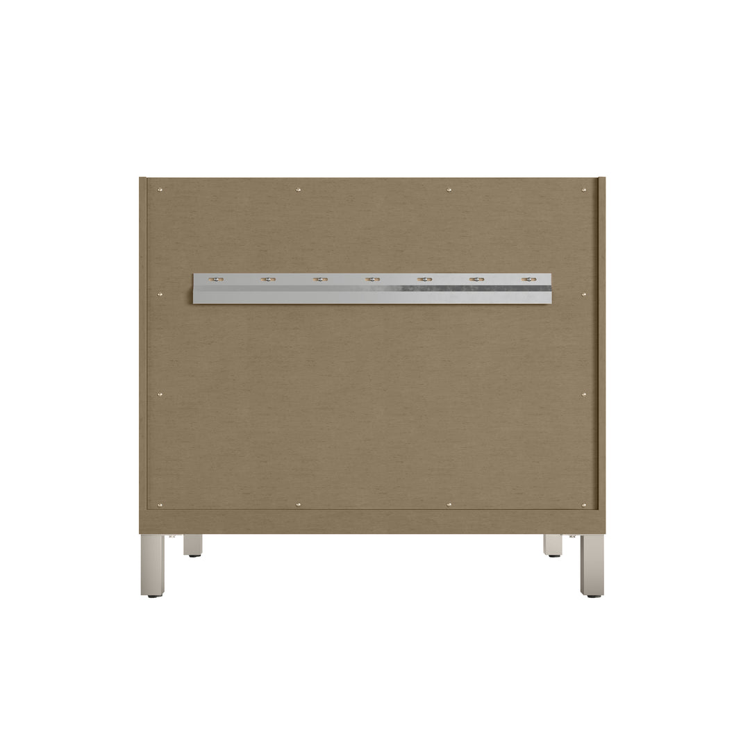 Chicago 36" Single Vanity, Walnut Whisper, w/ Single Hole 3CM White Zeus Silestone® Top & Backsplash