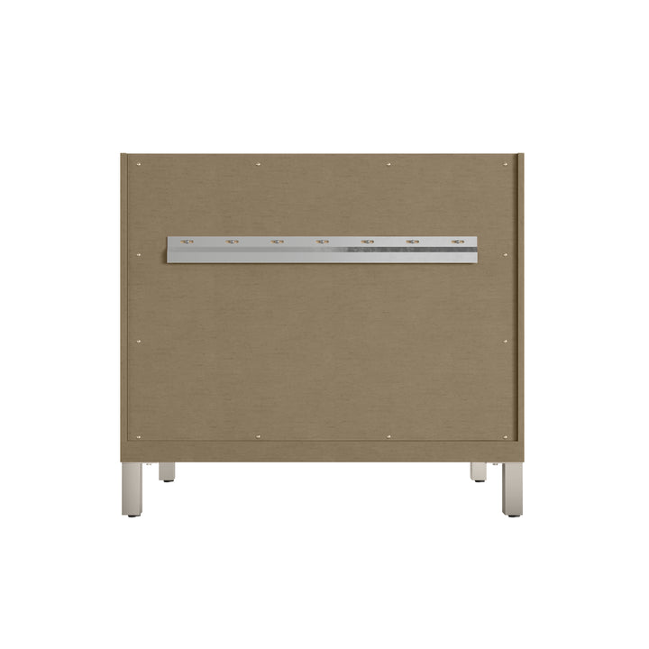 Chicago 36" Single Vanity, Walnut Whisper, w/ 3 CM White Zeus Silestone® Top