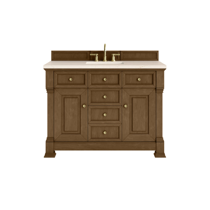 Brookfield 48" Single Vanity, Honey Oak w/ 3 CM Eternal Marfil Silestone® Top