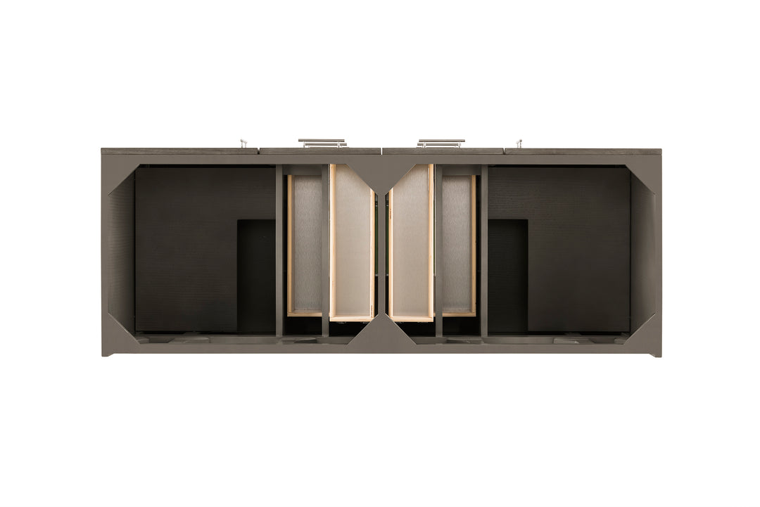 Metropolitan 60" Double Vanity Cabinet, Silver Oak