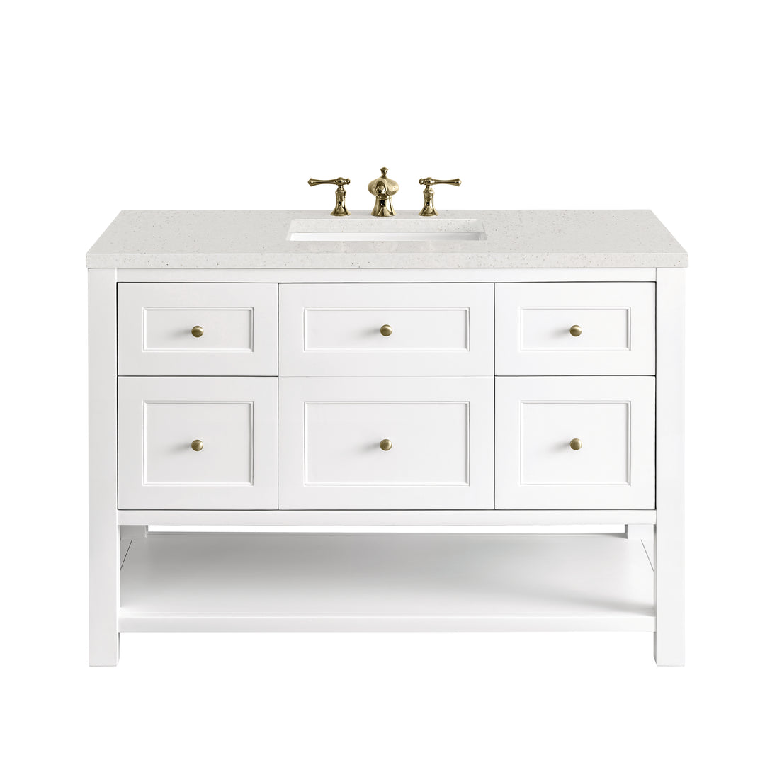 Breckenridge 48" Single Vanity, Bright White w/ 3 CM Lime Delight Top