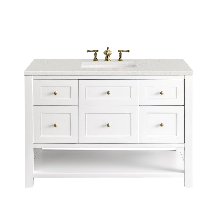 Breckenridge 48" Single Vanity, Bright White w/ 3 CM Lime Delight Top