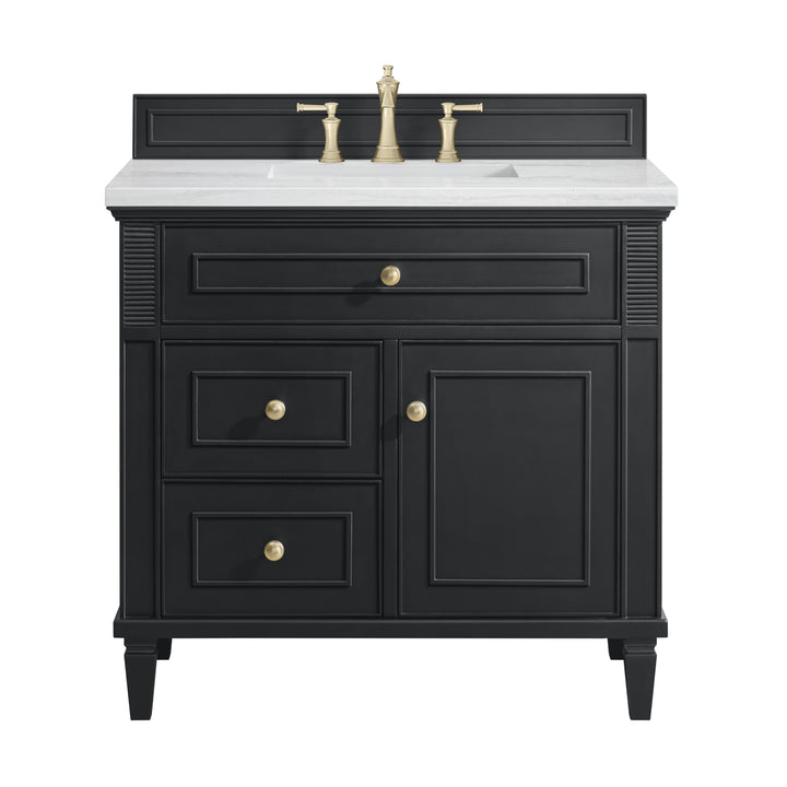 Lorelai 36" Single Vanity, Black Onyx w/ 3 CM Arctic Fall Solid Surface Top