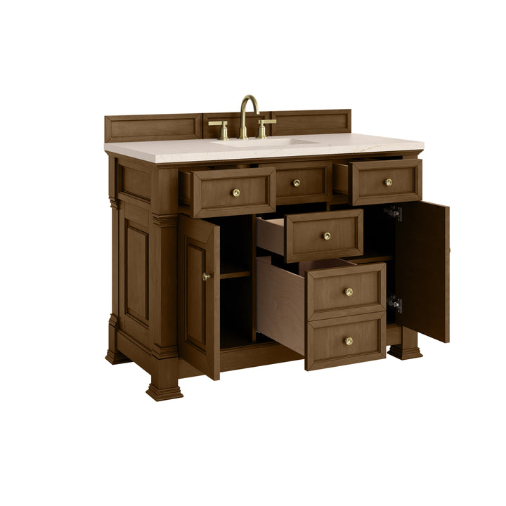 Brookfield 48" Single Vanity, Honey Oak w/ 3 CM Eternal Marfil Silestone® Top
