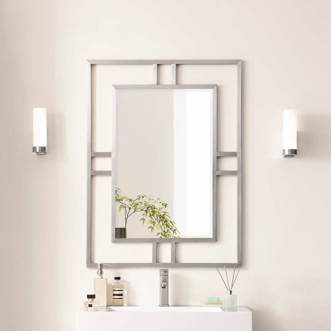 Brenlyn 30 in. W x 40 in. H Rectangular Stainless Steel Framed Wall Mount Bathroom Vanity Mirror in Brushed Nickel