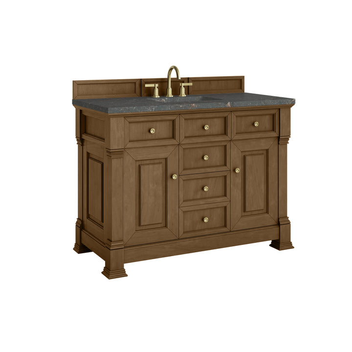 Brookfield 48" Single Vanity, Honey Oak w/ 3 CM Parisien Bleu Silestone® Top