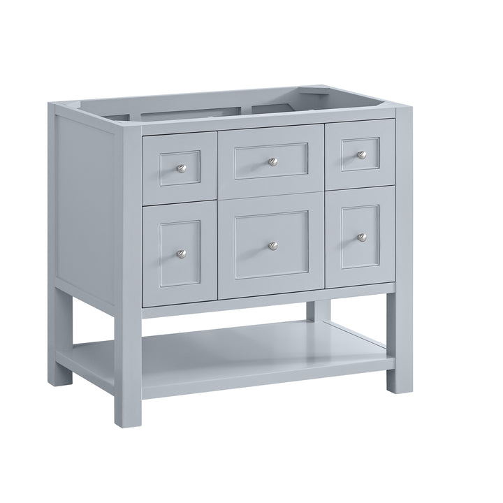Breckenridge 36" Single Vanity, Serenity Blue, w/ Single Hole 3 CM White Zeus Quartz Top & Backsplash