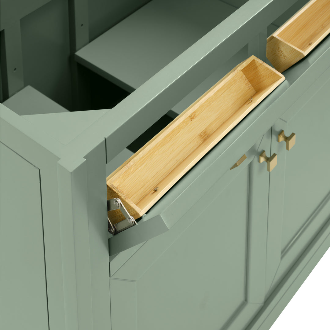 Chicago 36" Single Vanity, Smokey Celadon, w/ Single Hole 3CM White Zeus Silestone® Top & Backsplash