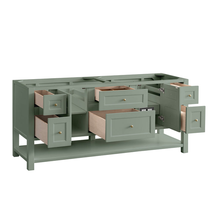 Breckenridge 72" Double Vanity Base Only, Smokey Celadon
