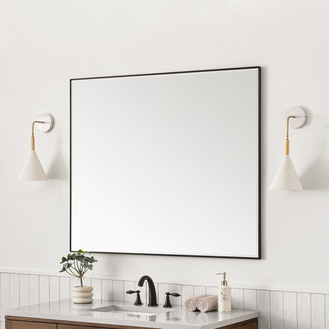 Rohe 48" Rectangular Mirror, Matte Black